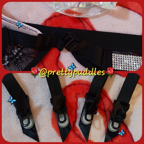 π XS/S VS Very Sexy Shine Strap Lace Garter Belt π - Picture 10 of 16